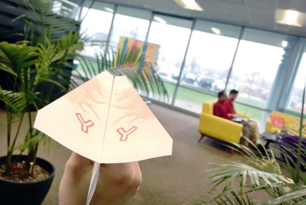 Slingshot office paper airplane Plane